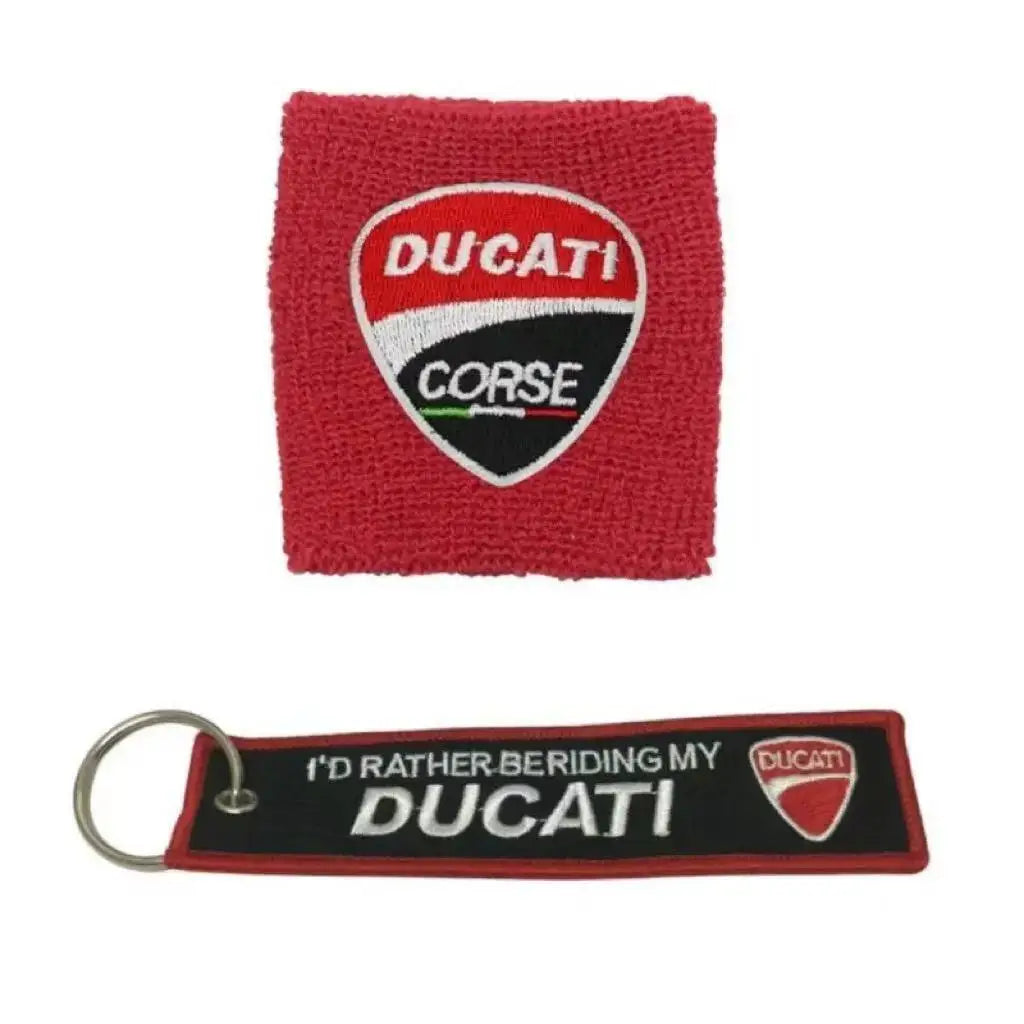 1/2pc Motorcycle Embroidery Front Fluid Oil Brake Reservoir Sock Cover for Ducati Monster Panigale Diavel V4 Scrambler Accessory