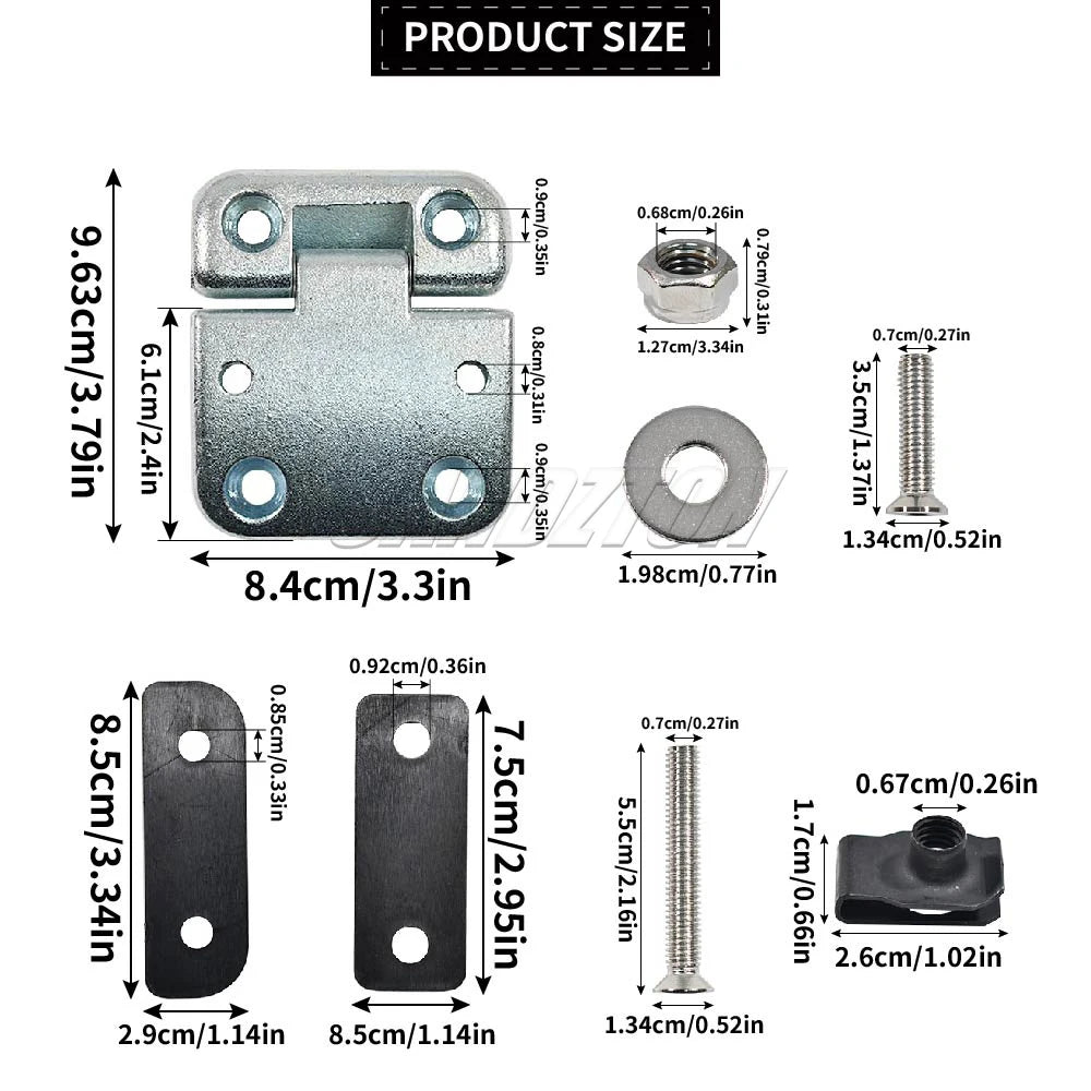 For Land Rover Defender 1 Set New Front Door Heavy Duty Hinge with Stainless Steel Nut Bolt Kit DA1070W LRC1072 Car Accessories