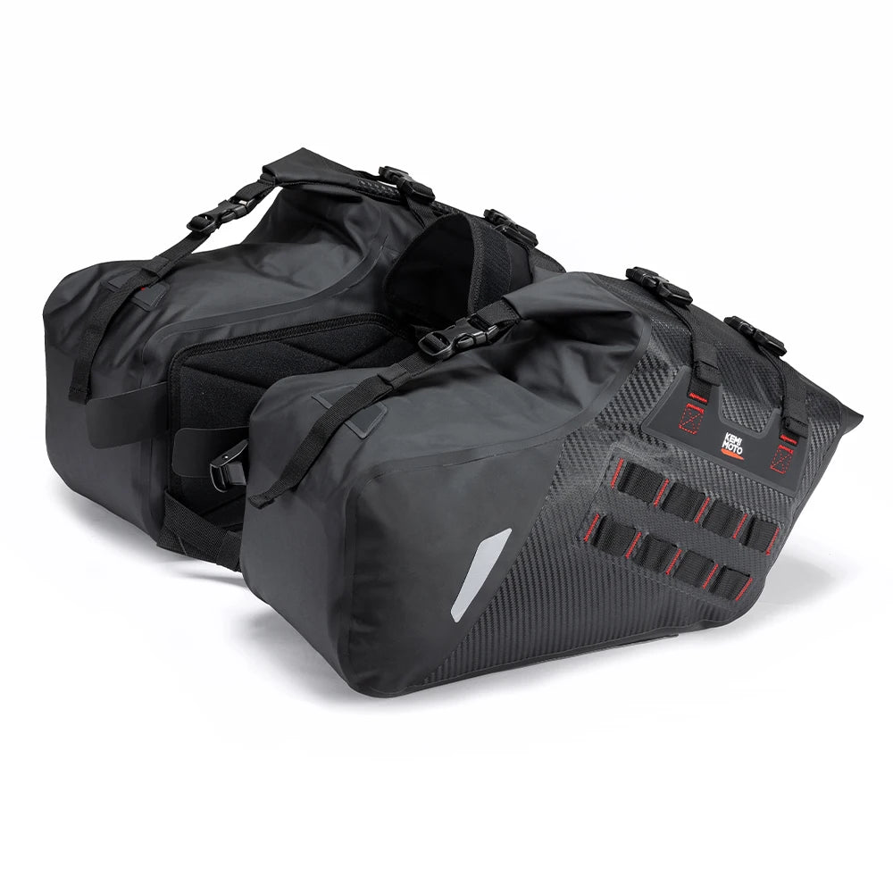 Motorcycle Saddlebags 30L PVC Waterproof Soft Panniers Side Tail Bag for Motorbike Dirtbike Dual Sport Bike Adventure Saddle Bag
