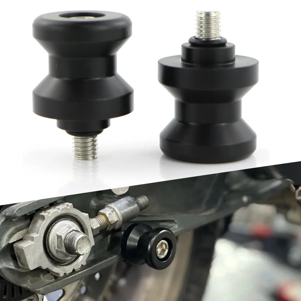 M6 M8 POM Swing Arm Spools Sliders Stand Bobbins Plastic 6mm 8mm Black For Honda Suzuki Yamaha BMW Ducati KTM Triumph Aprilia