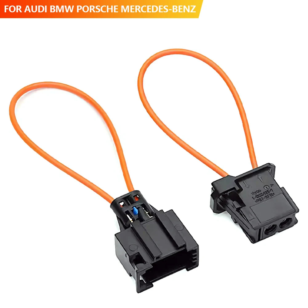 2Pcs Car MOST Fiber Optical Optic Loop Bypass Male Female Adapter Circuit Adapter Cable for Audi BMW Porsche Mercedes-Benz