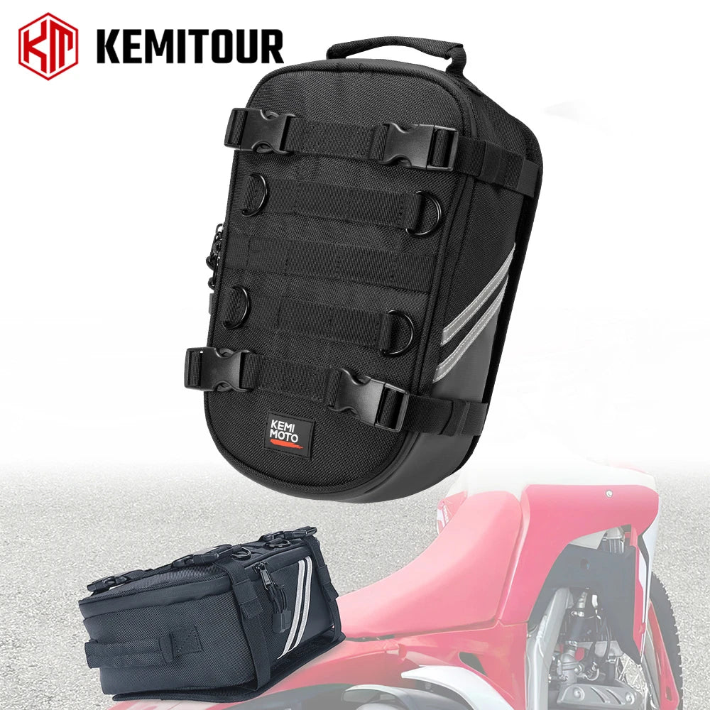 Motorcycle Rear Fender Tail Bag Dirt Bike Enduro Tool Roll Bags Universal for Adventure Off Road Bike Motocross Dual Sport Bag