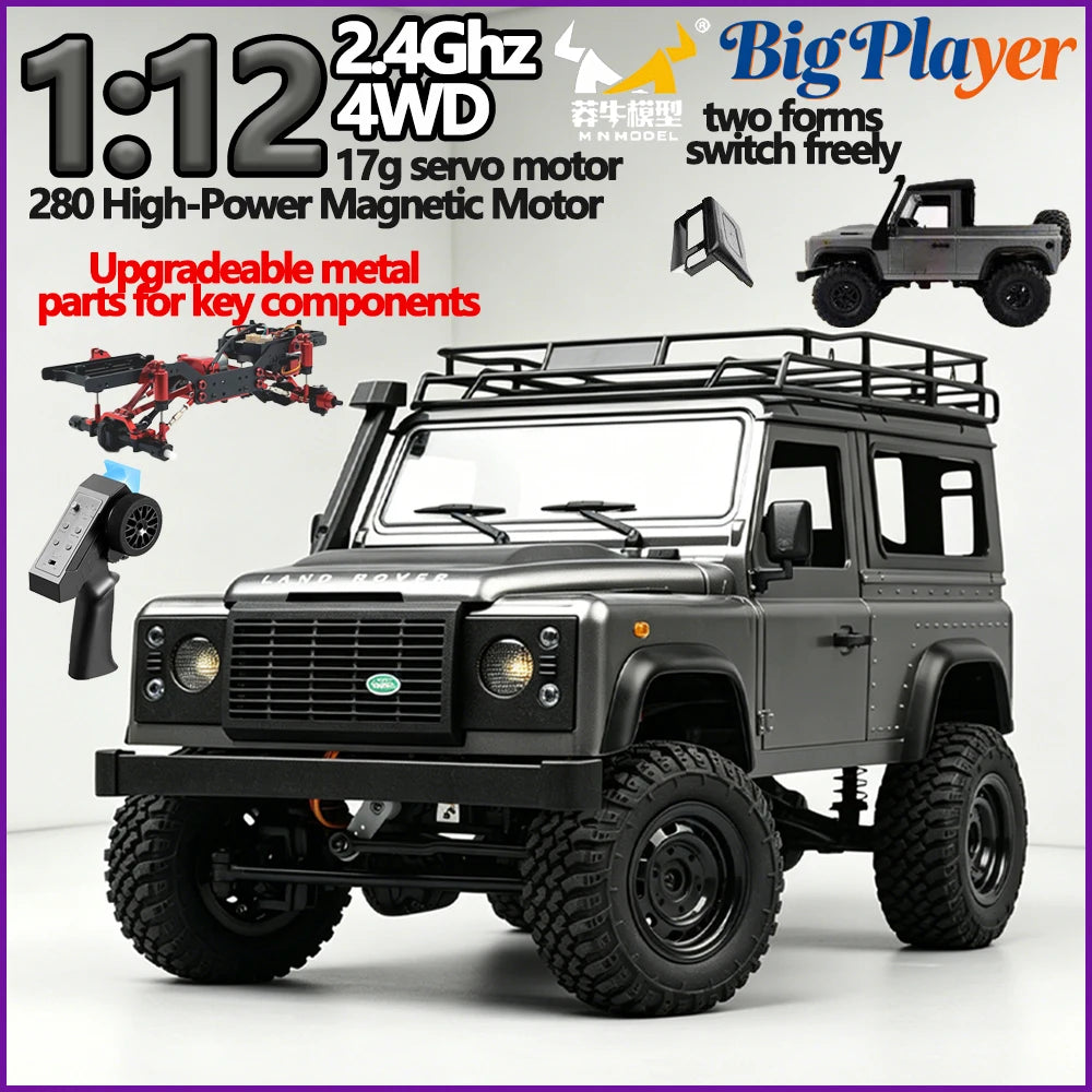 New MN MN99S MN98 1:12 RTR RC Rock Crawler 2.4G 4WD Land Rover Defender Simulated Remote Control Off-Road Truck Toy