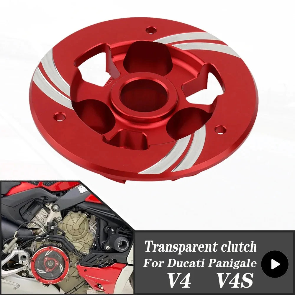 For DUCATI Panigale V4 1100 2018-2023 V4S 18-23 Clutch Transparent Engine Side Protection Cover Refitted Aluminum