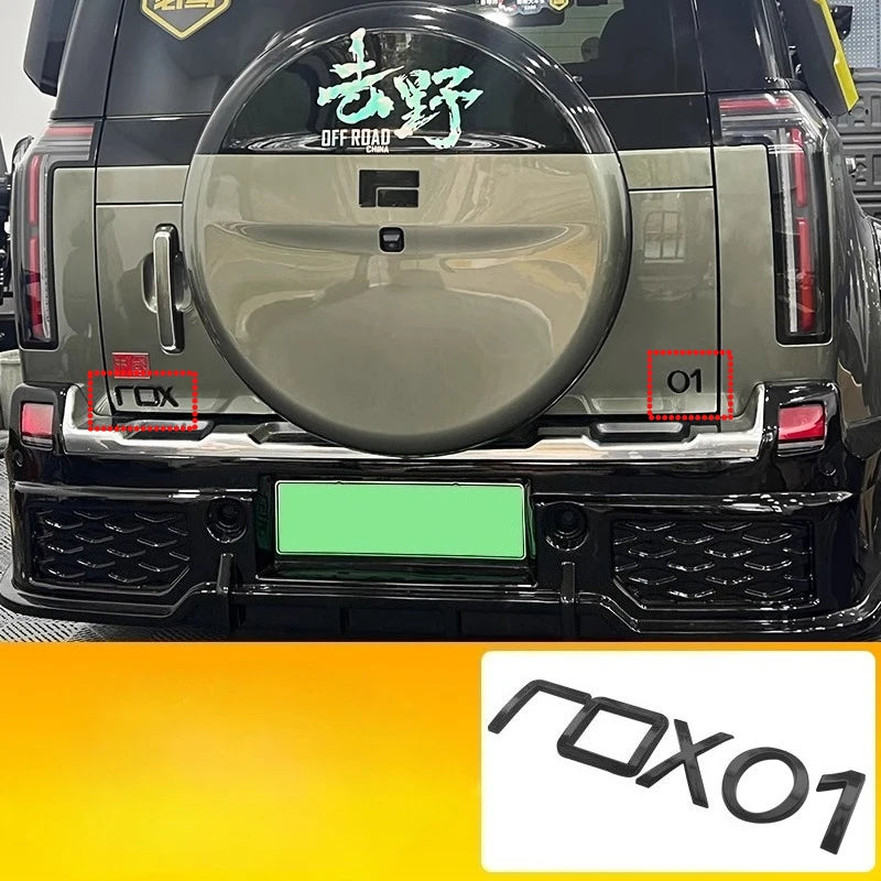For JISHI Polestones 01 ROX 01 Rear emblem of steering wheel hub car Alphabet logo emblems
