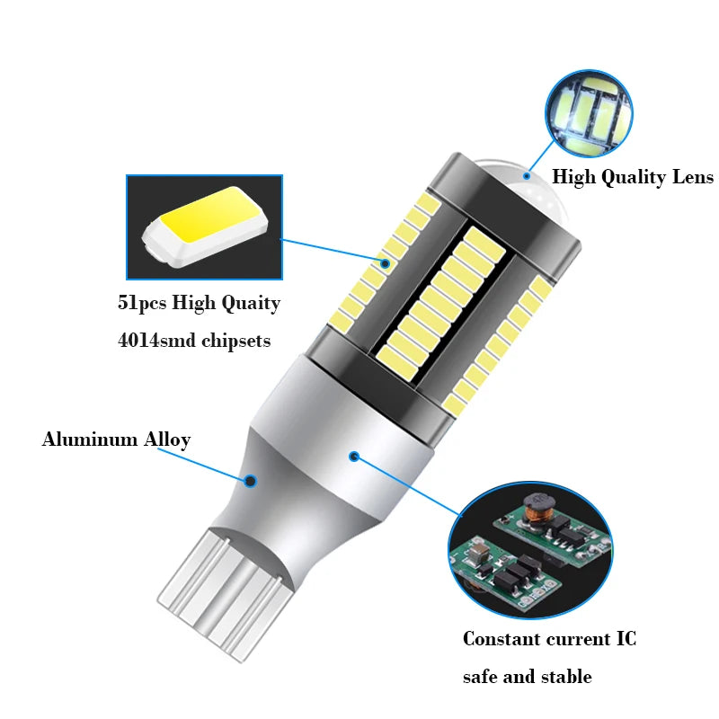 2pcs W16W 921 T15 Super Brightness For Nissan Qashqai J11 2014 -2017 2018 2019 2020 2021 2022 2023 Back Up Reversing Lights Lamp