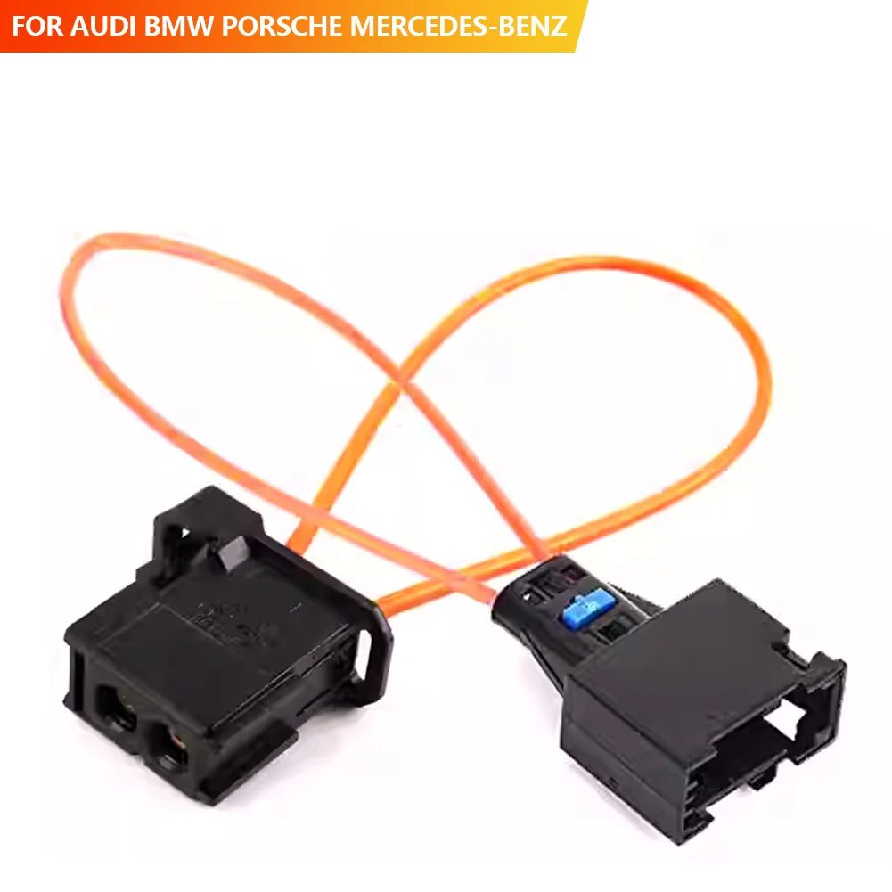 2Pcs Car MOST Fiber Optical Optic Loop Bypass Male Female Adapter Circuit Adapter Cable for Audi BMW Porsche Mercedes-Benz