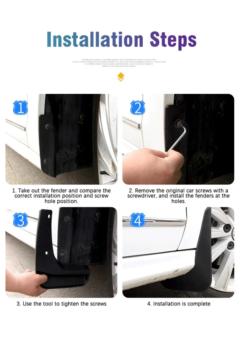 4PCS Car Mud Flaps For Nissan Sentra Accessories Sylphy 2025 2024-2020 Auto Mudguards Splash Guard Front Rear Fenders Car Parts