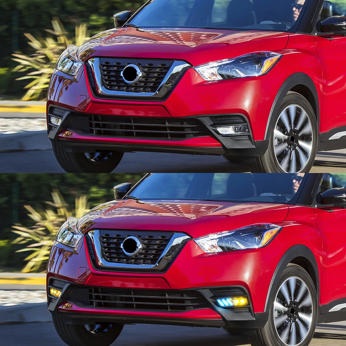 مصباح ضباب LED ضوء نهاري DRL لنيسان سنترا 2020 إكستريل روج كيكس 2017 2018 2019 2020 قشقاي 2019 2020 مصباح أمامي
