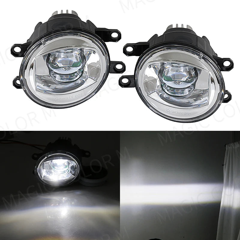 لمصابيح الضباب LED من تويوتا تناسب كورولا راف 4 كامري ياريس بريوس سي إتش آر هايلوكس لكزس، أضواء تشغيل نهارية للسيارة 12 فولت