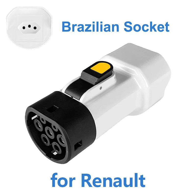 EVqiaoyi Type2 V2L Discharger for BYD MG Vehicle-to-Load Descarregador Descarga Adapter with Brazilian Socket for Camping