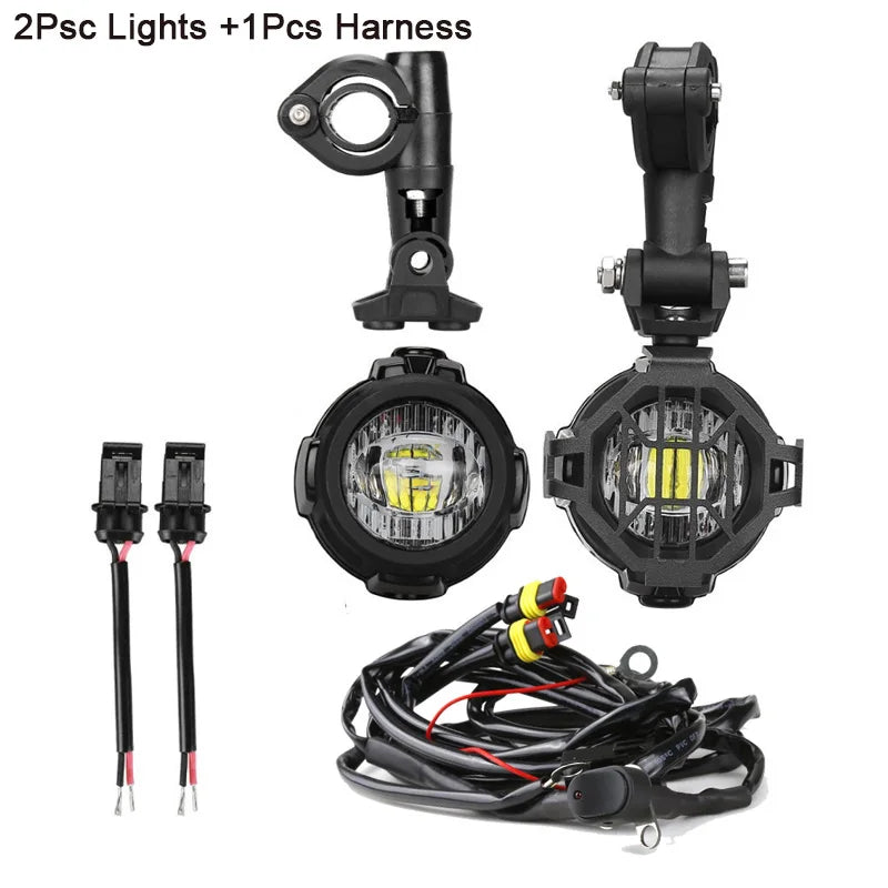 Motorcycle LED Auxiliary Lights Spot Driving Fog Light For Benelli TRK502 TRK502x For Yamaha FJR1300 MT 09 07 For Honda CRF1000L