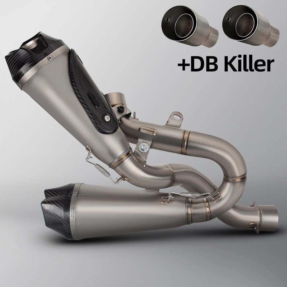 Motorcycle Exhaust Tail Tube Kit Mid Line Pipe Muffler With Cover Slip On For Ducati Panigale/Streetfighter V4/V4R/V4S 2018-2024