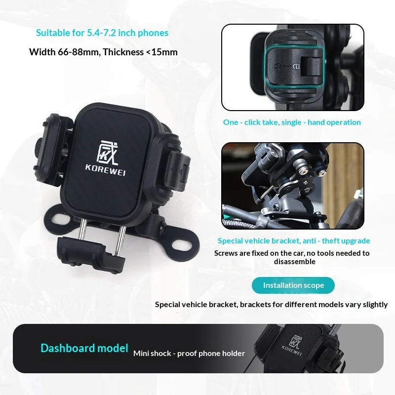 【Premium】For Kawasaki Ninja 400 Z400 motorcycle modified aluminum alloy phone holder and sports camera mount NINJA