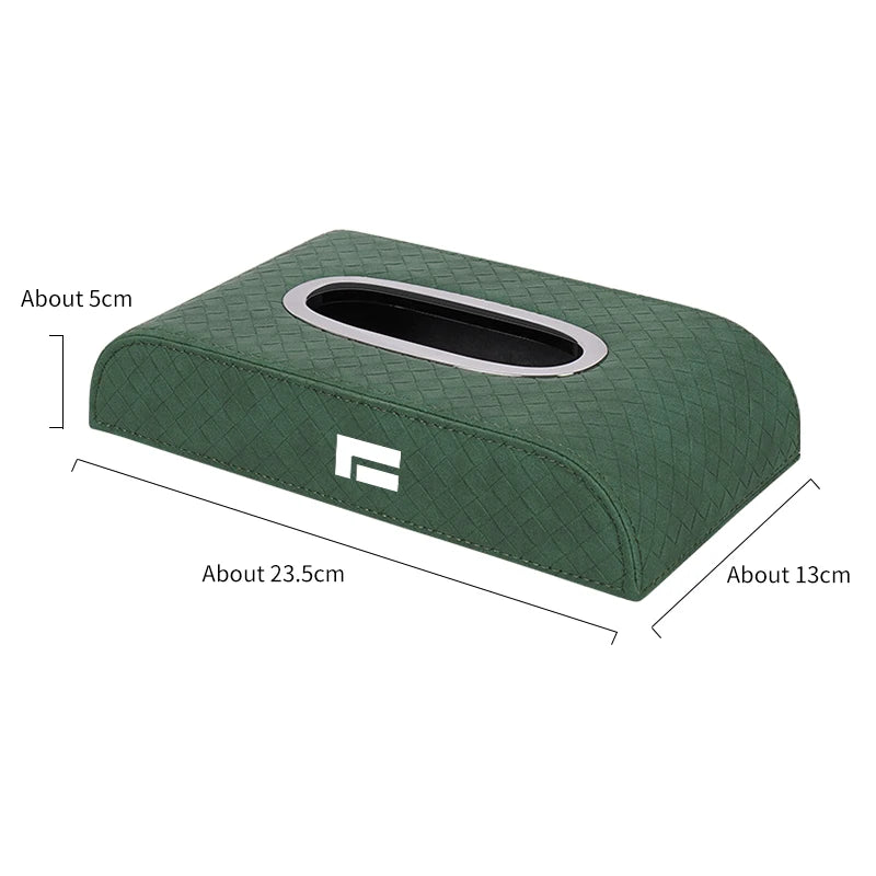 For BAIC Jishi Polestone 01 Rox 01 2023 2024 2025 Car Armrest Tissue Box Plaid Leather Napkin Paper Case Storage Bag Accessories