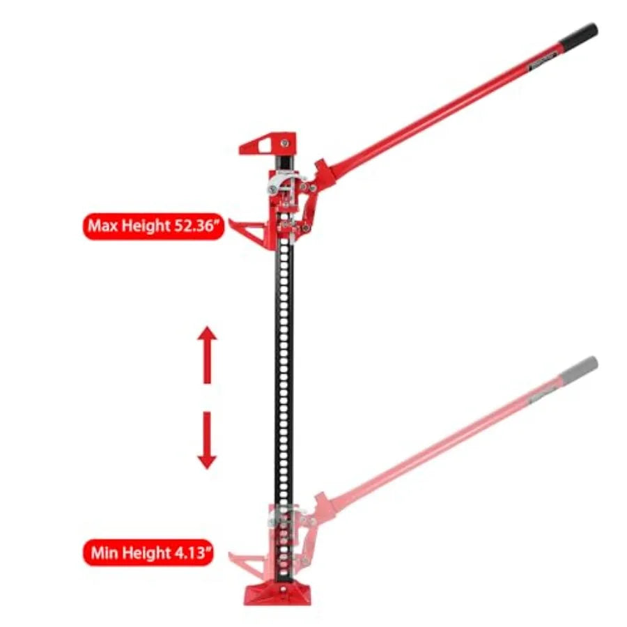 Off-Road Farm Lifting Equipment: High Lift Recovery Jack 60, 3.5 Ton, Steel, Black, Wide Base Multi-Purpose Utility Bumper Lift