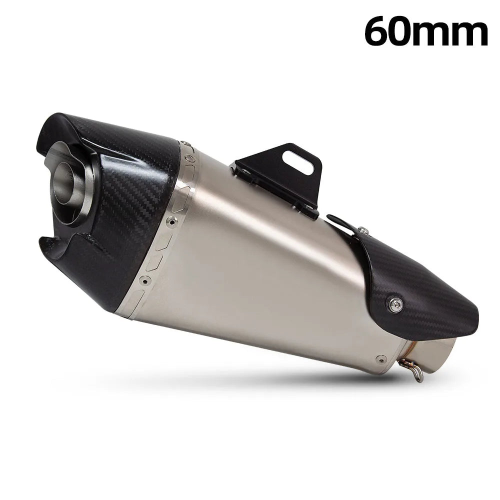 60mm Universal Motorcycle Exhaust Muffler Pipe For Ninja400 ZX4R ADV750 DL650 R3 Sport Bike Adventure Motorcycle