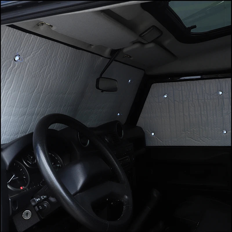 For Land Rover Defender 110 2004-2018 10Pcs Complete Window Sun Shade Kit Aluminium Foil UV Protection Full Set