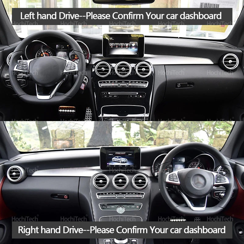 For Mercedes Benz C-Class W205 C-Klasse 2015-2020 Anti-UV Suede Leather Dashmat Dashboard Cover Sun Shade Carpet Non-slip Pad