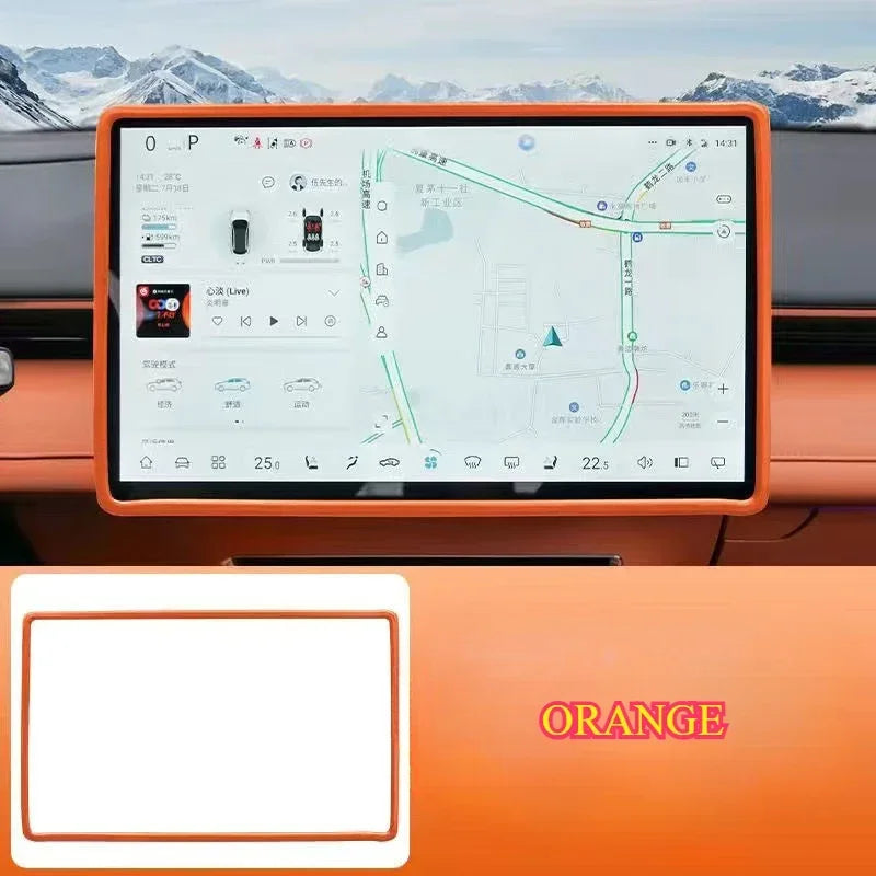 Car Central Control Navigation Screen Display Protective Cover Silicone Frame Auto Accessories For Changan Deepal S07 S7 2024