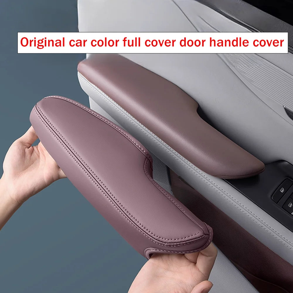 For BYD Seal U Sealion 6 Song Plus DM-i EV 2023~2025 2024 LHD Car Inner Door Handle Leather Protective Cover Interior Accessorie