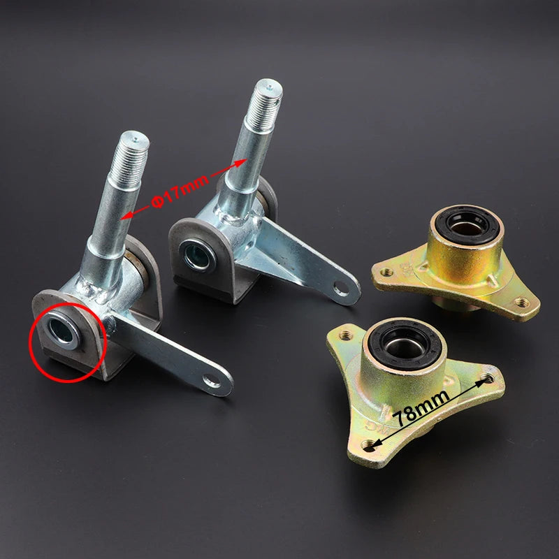 Front Wheel Knuckle Spindle 3 Stud Wheel Hub Kit For 5"/6" Tires DIY 110cc 168 200F Go Kart Buggy ATV UTV Quad Bike Parts