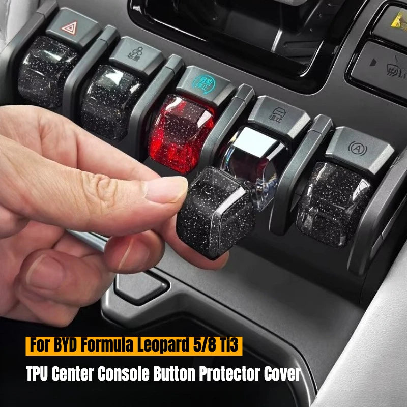 For BYD Formula Leopard 5 8 Ti3 TPU Center Console Button Protector Cover Starry Sky Style Protective Cover Modified Accessories