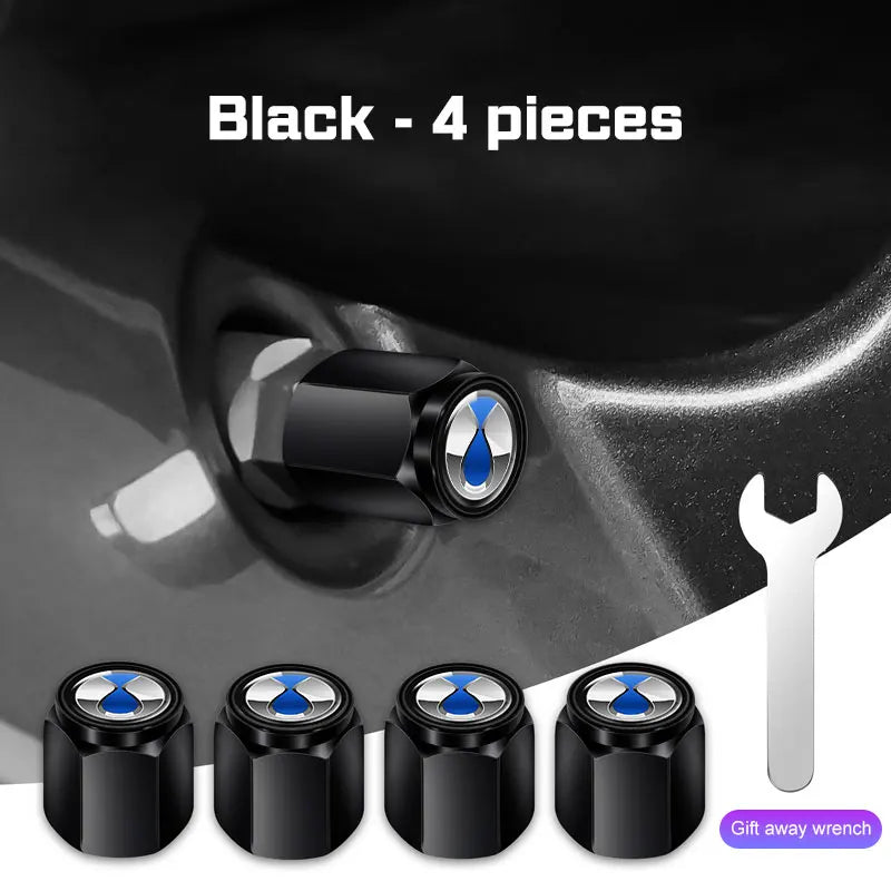  For BYD Denza B5 EV D9 DM-i N7 N8 N9 Z9 Z9GT 4Pcs Car Wheel Tire Valve Caps Aluminum Alloy Air Stem Dust Cover Car Accessories