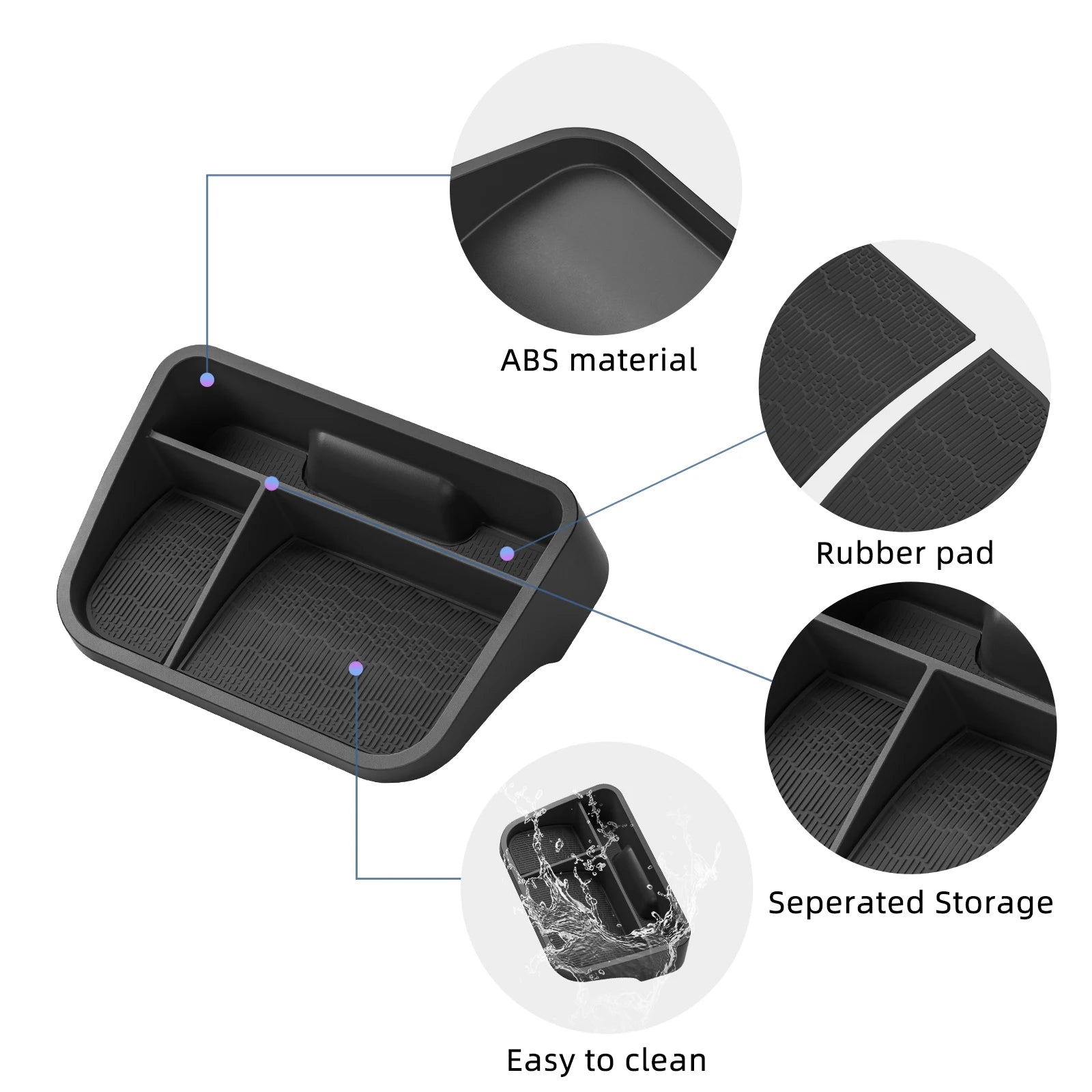 for BYD ATTO3 ATTO 3 YUAN PLUS 2025 2026 Dashboard Tray Organizer Display Screen Rear Storage Box Car Interior Accessories Black
