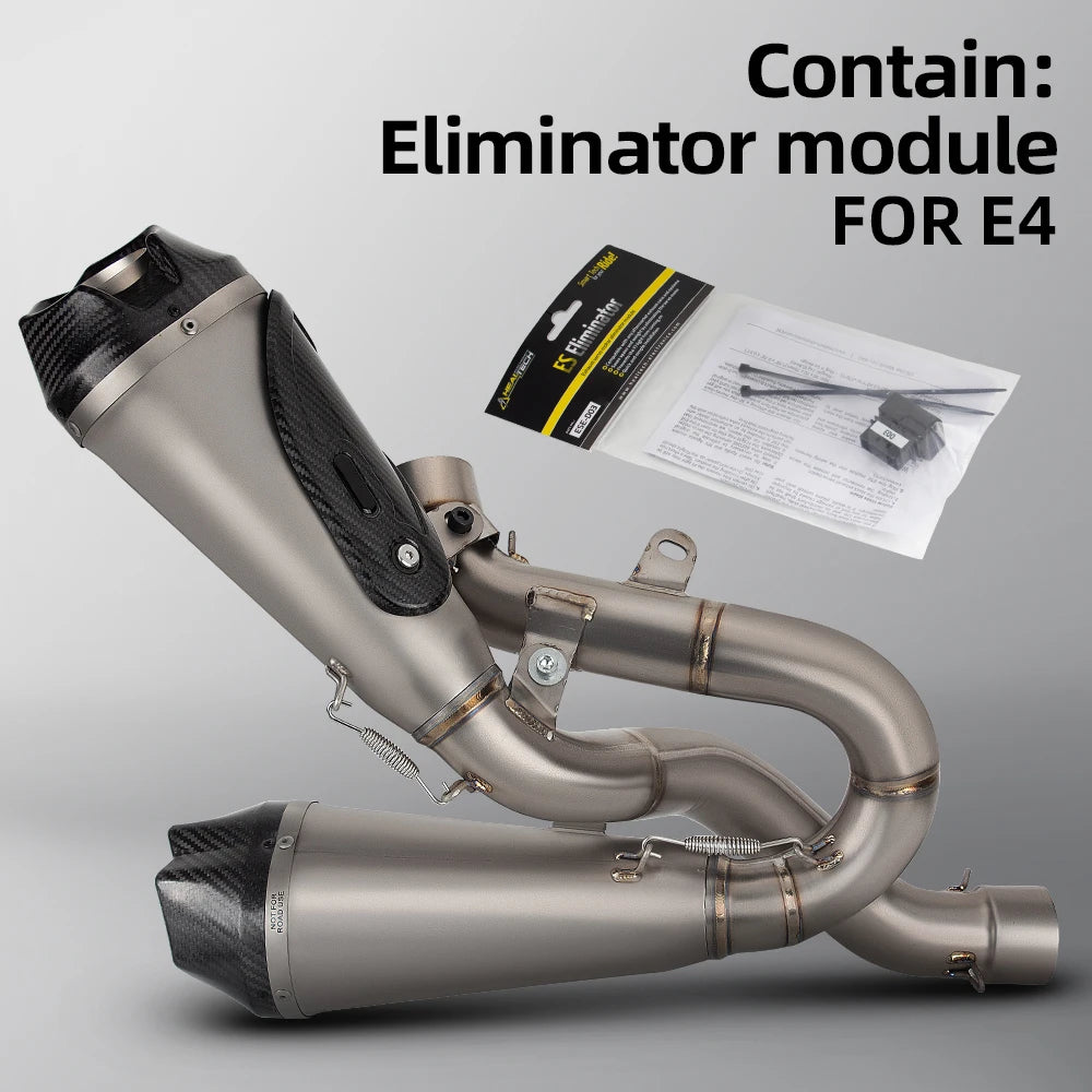 Motorcycle Exhaust Tail Tube Kit Mid Line Pipe Muffler With Cover Slip On For Ducati Panigale/Streetfighter V4/V4R/V4S 2018-2024