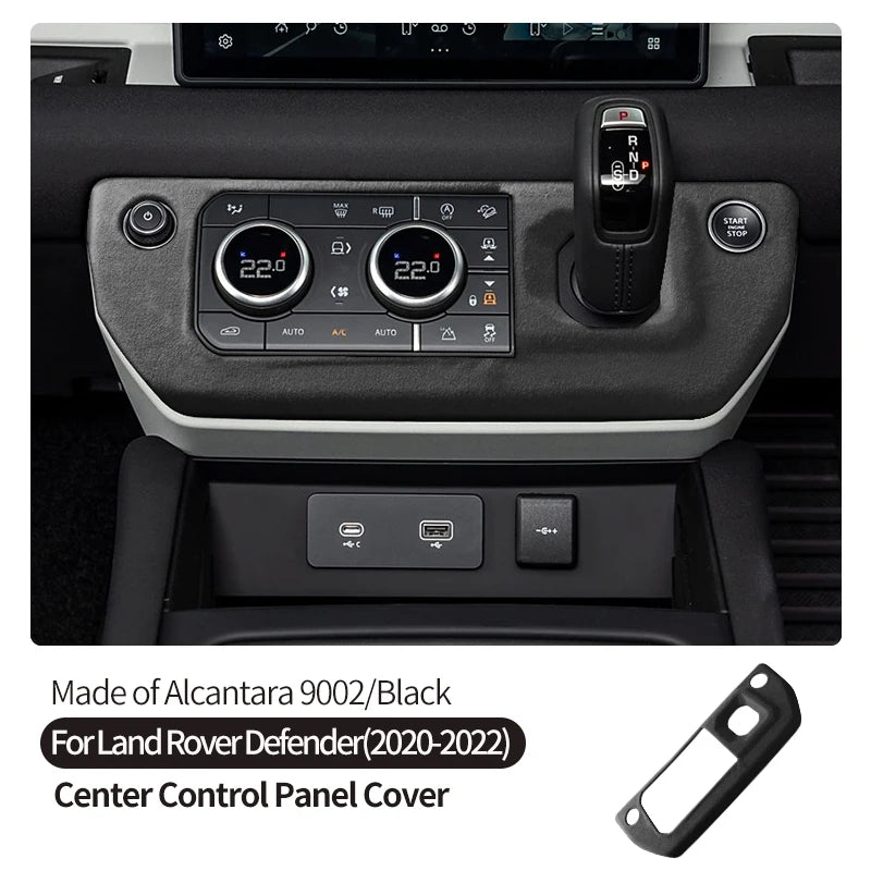 Made of Alcantara Suede Interior Central Gear Lever Console Lid Sheath Shell Cover For Land Rover DEFENDER 2020-2022 Accessories
