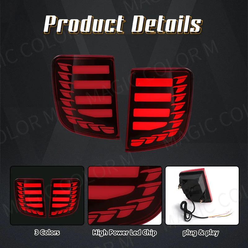 For Toyota Land Cruiser LC200 2008 - 2015 LED Rear Bumper Reflector Warning Brake Light Turn Signal Fog Lamp Car Accessories 12V