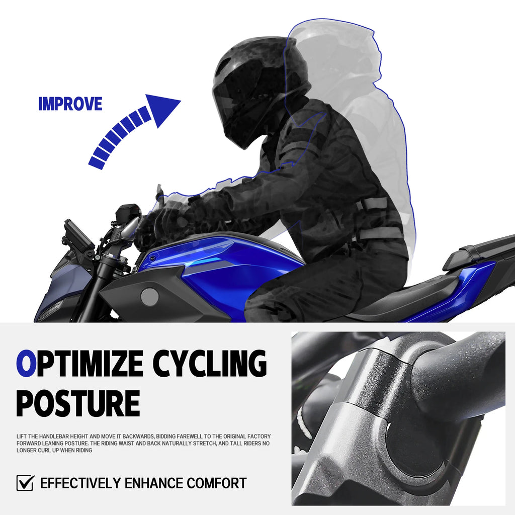 For yamaha MT 07 MT07 mt07 2021-2025 Extend Adapter mt07 Motorcycle Handlebar Riser Bar Mount Handle Clamp