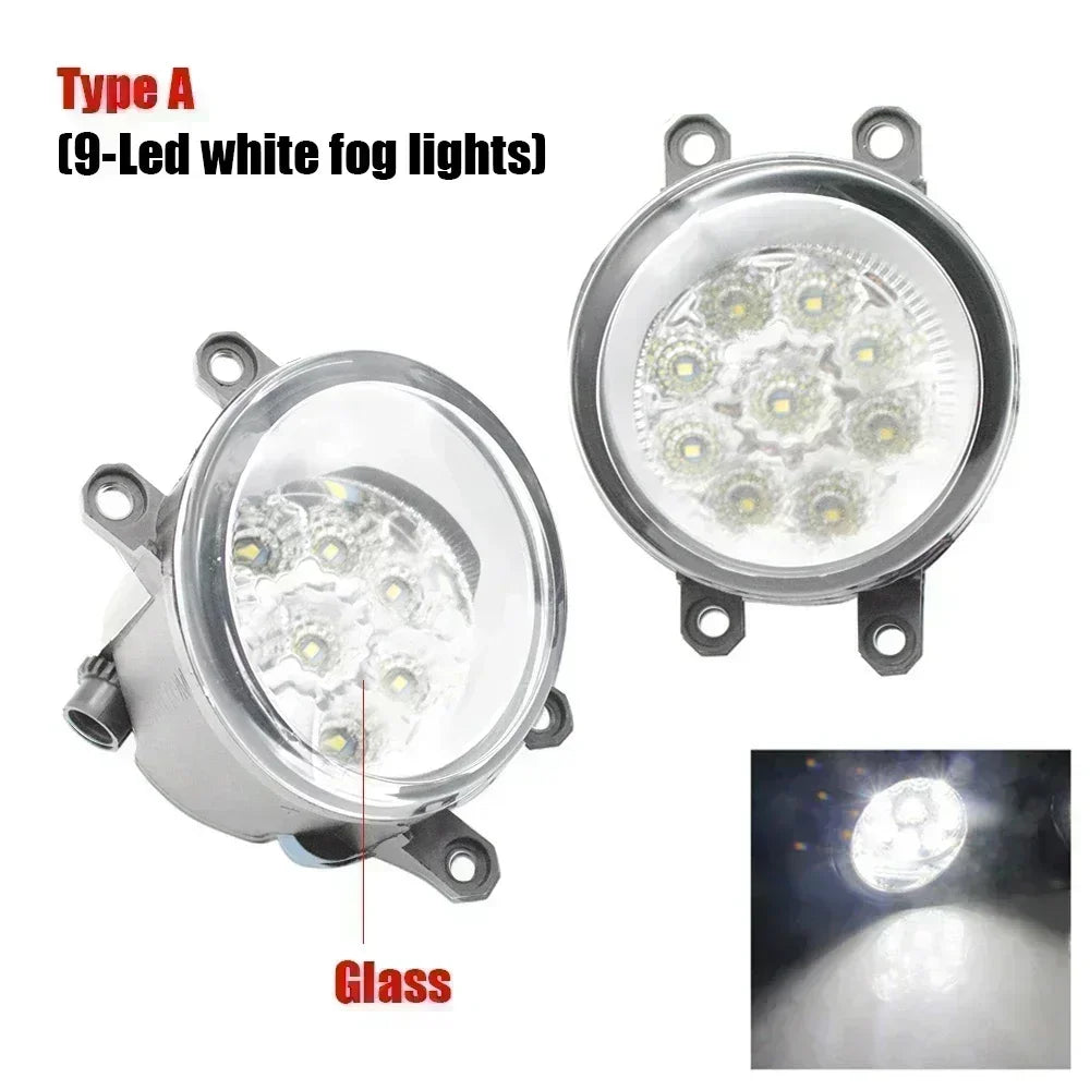LED Car Fog Lights PTF Clear Lens + Angel Eyes Ring for Toyota Land Cruiser Prado J150 1st Facelift 2013/09 2014 2015 2016 2017
