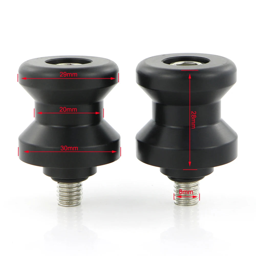 M6 M8 POM Swing Arm Spools Sliders Stand Bobbins Plastic 6mm 8mm Black For Honda Suzuki Yamaha BMW Ducati KTM Triumph Aprilia