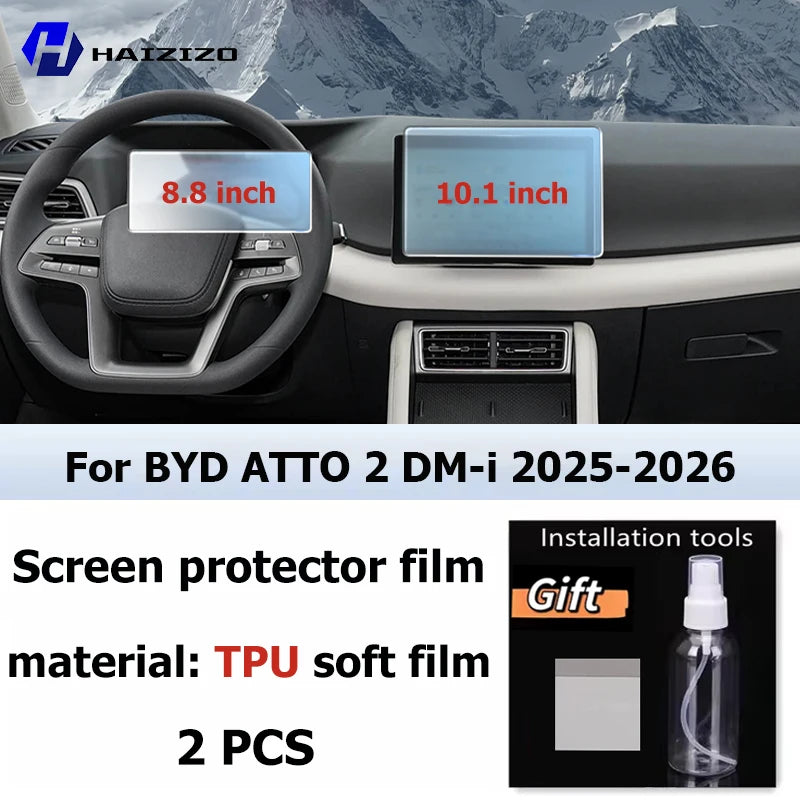 For BYD ATTO 2 DM-i 2025-2026 Car Interior Matte Screen Protector Console GPS Navigation LCD Screene TPU Film Scratch Resistant
