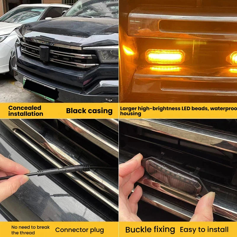 LED Front Grille Light FOR BYD LEOPARD 8 DENZA B8 Car Daytime Running Light Wheel Eyebrow Lamp For Pickup Offroad 12V