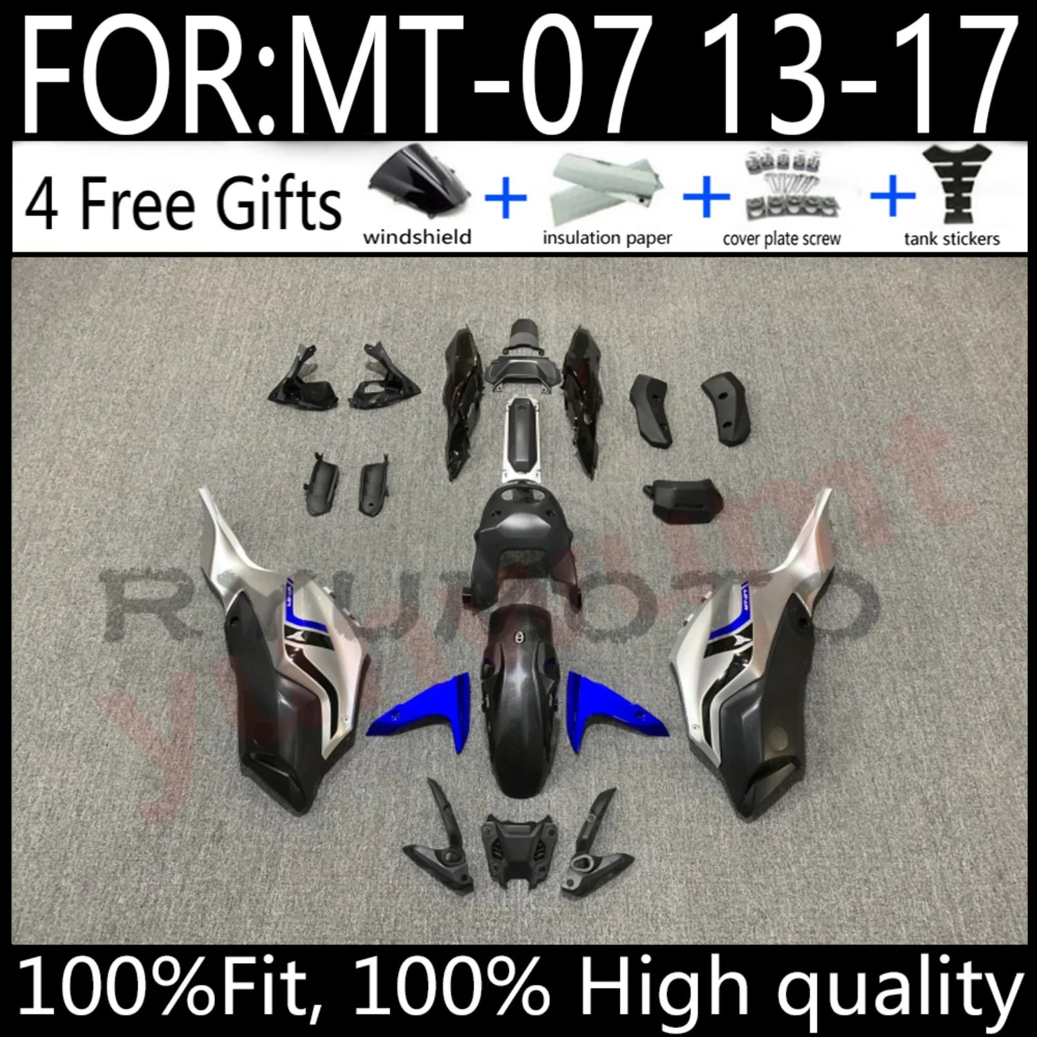 ABS Injection Full Fairing Body Kit Fit For 2012 - 2017 For Yamaha MT07 FZ07 MT-07 Set MT 07 FZ 07 2013 2014 2015 2016 fairings