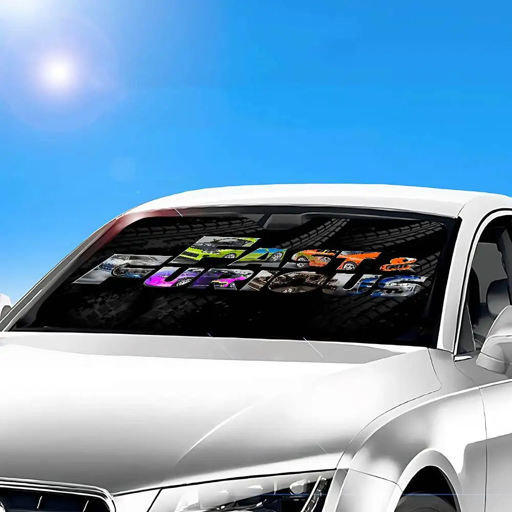 Cool The F-fast And The F-furious Stylish And Trendy Windshield Sunshade, Car Windshield Cover, Car Sunshade Curtain
