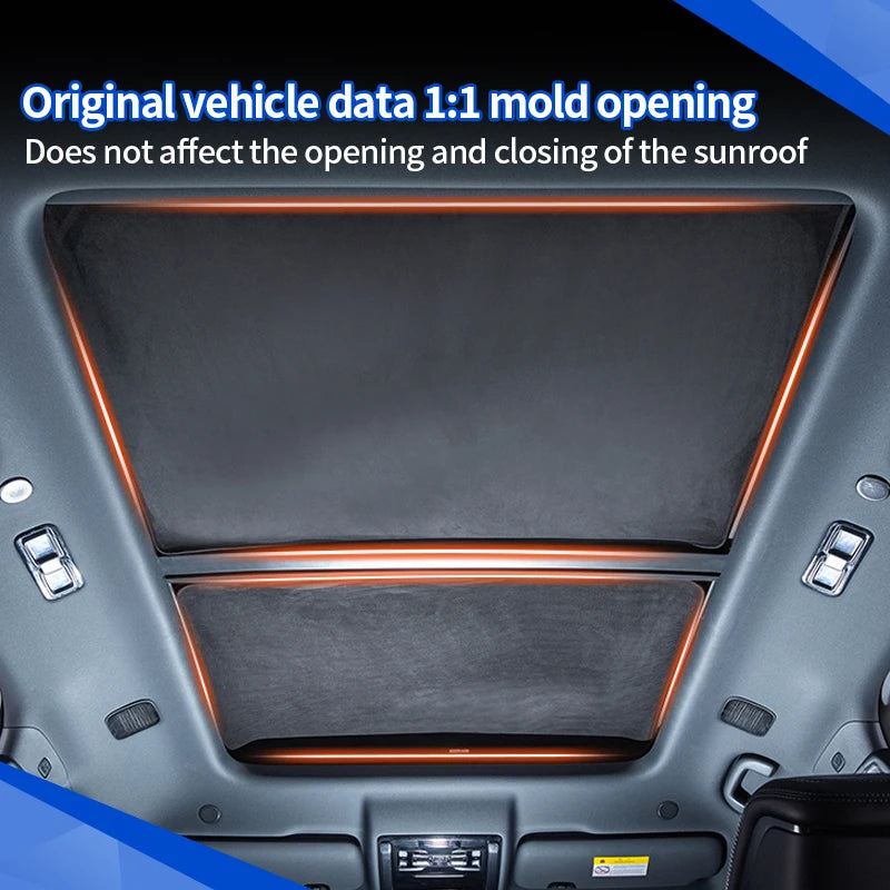 Sunroof Shade Electrostatic Adsorption For BYD Leopard 5/8 Denza B5/8 2024+ Roof UV Protection Thermal Insulation Auto Parts