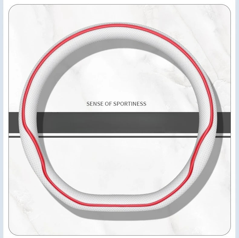 For Polestones ROX 01 2024 Nappa Leather Steering Wheel Cover Ultra Thin Four Season Universal Non-Slip Car Interior Accessory