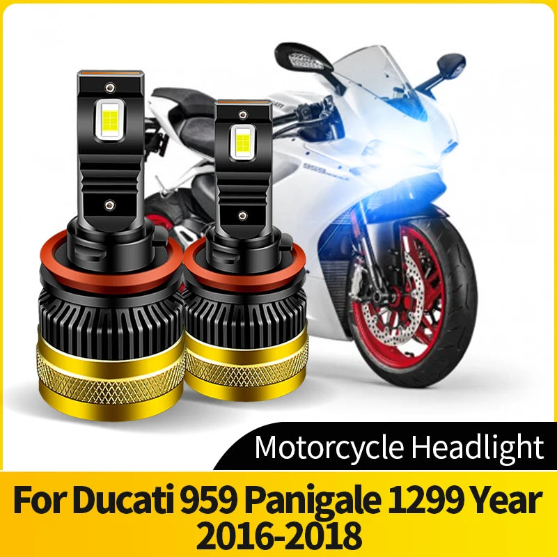 1/2PCS Motorcycle Light 80W White H8 H11 LED Headlight Moto Front Replacement For Ducati 959 Panigale 1299 Year 16-18 Plug&Play