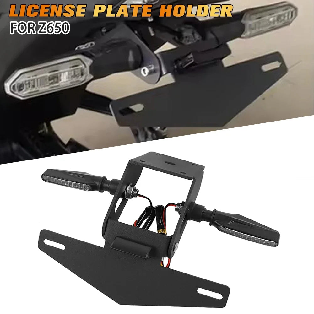 For Kawasaki Ninja 650 Z650 Z 650 2017-2025 2024﻿ Motorcycle Fender Tail Tidy Rear License Plate Holder Bracket Led/Turn Light