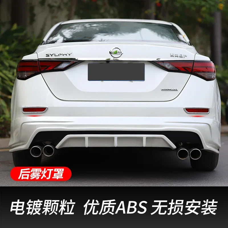 Car Styling Chrome ABS Plastic Front Rear Fog light Lamp Cover Trims Decoration For Nissan 14th 2020 2021 2022 23 Sentra Sylphy