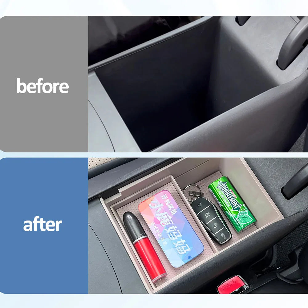For BYD Dolphin Smart Driving Edition 2025 Armrest Box Double-layer Storage Box Car Modification Supplies Sliding Storage Box