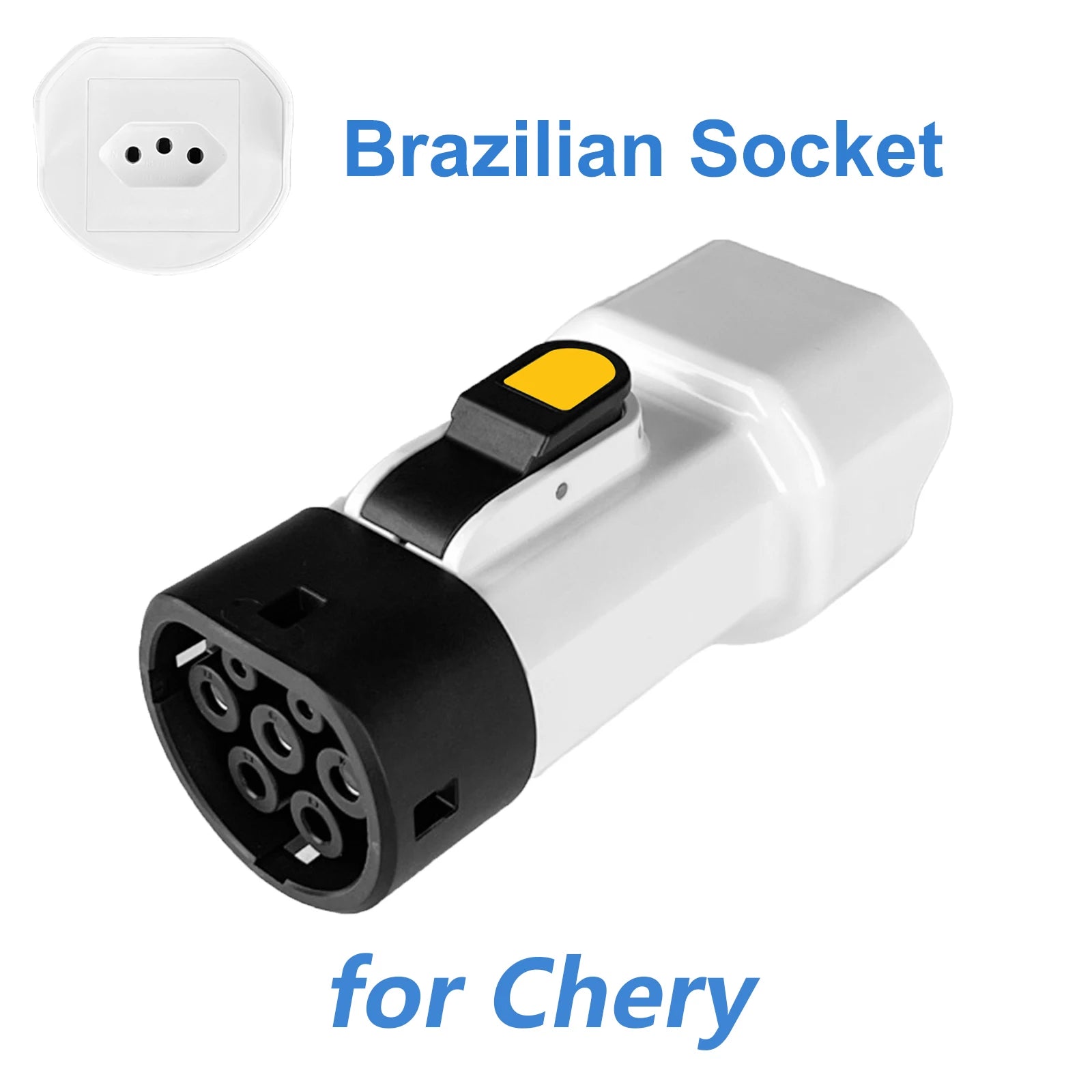 EVqiaoyi Type2 V2L Discharger for BYD MG Vehicle-to-Load Descarregador Descarga Adapter with Brazilian Socket for Camping