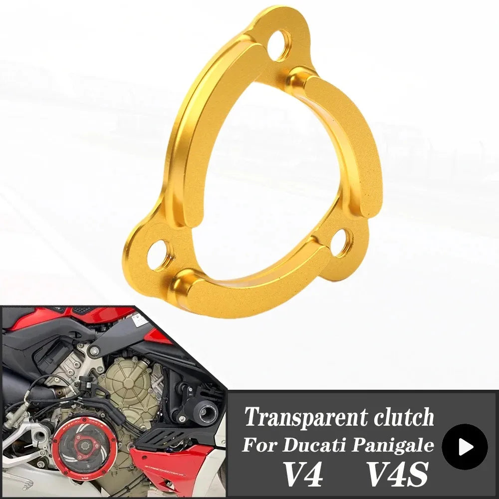 For DUCATI Panigale V4 1100 2018-2023 V4S 18-23 Clutch Transparent Engine Side Protection Cover Refitted Aluminum
