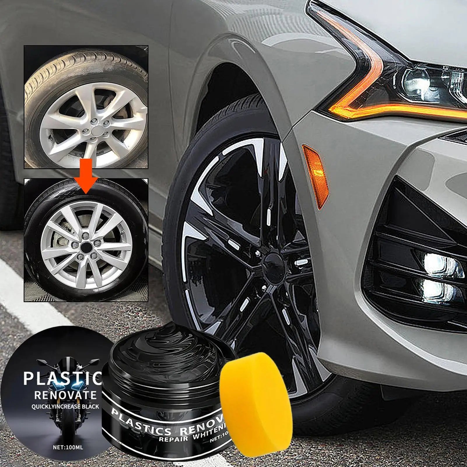 Car Plastic Restorer Auto Interior Panel Renewal Wax Coating Leather Plastic Rubber Repair Auto Reconditioning Cream Care