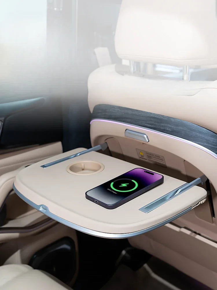 For BYD Formula Leopard 8 Car Seat Back Foldable Table Rear Row Desk w/ Atmosphere Light Wireless Charging &Water Cup Position