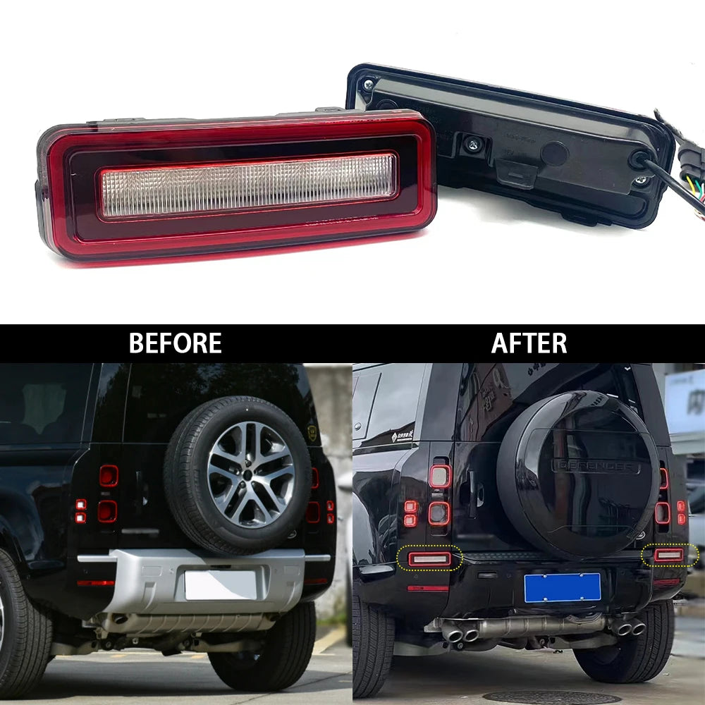Car Rear LED Bumper Light Reflector Tail Brake Stop Lamp Turn Signal Light for Land Rover Defender 2020-2024